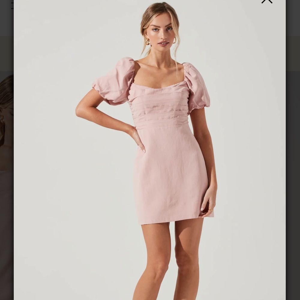 ASTR the Label Linen Pleat Front Mini Dress
